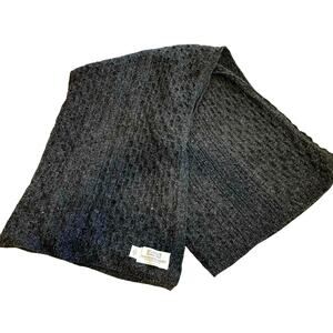 Aran Sweater Market Charcoal Gray 100% Pure New Wool Irish Throw Blanket 58”x40”